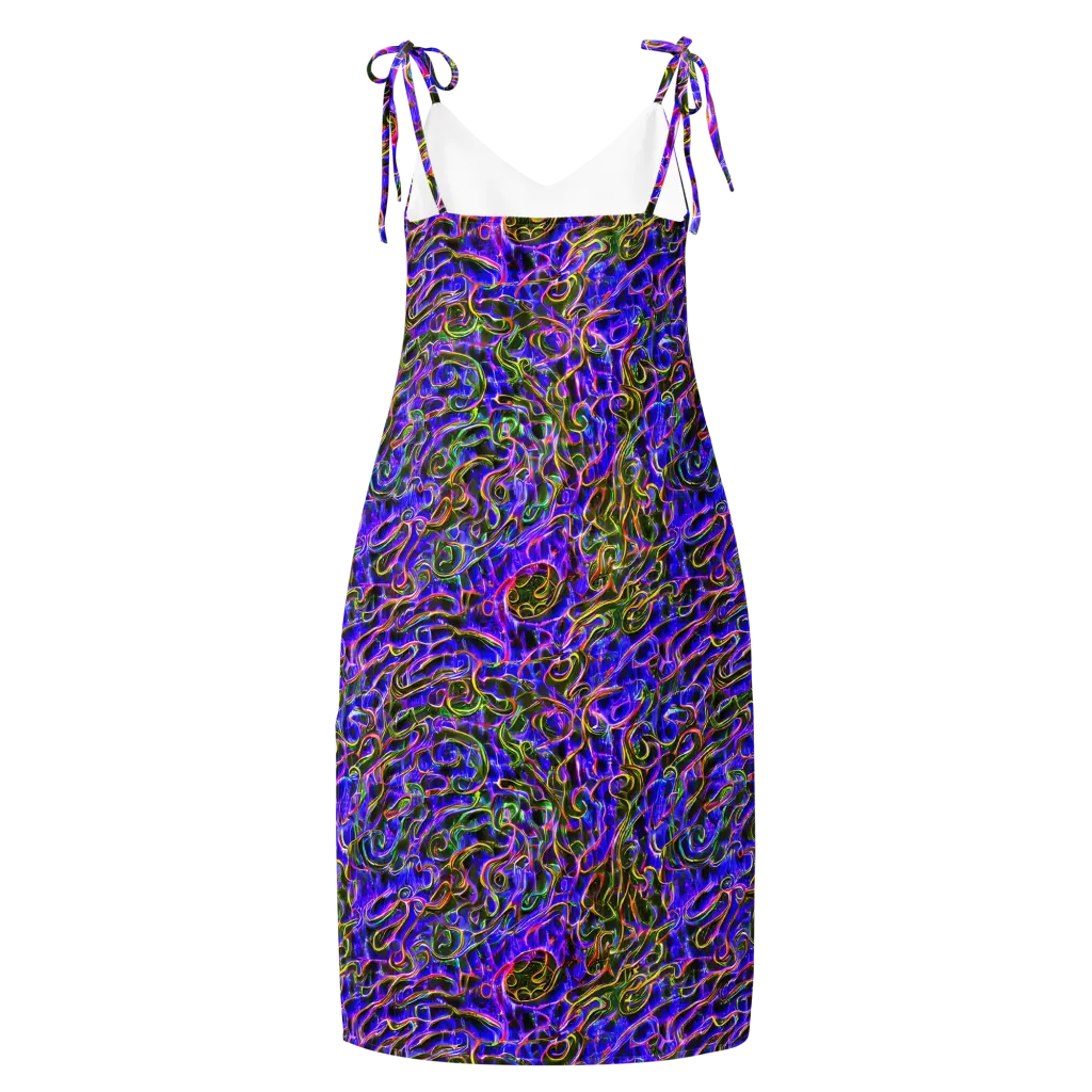 Prismatic Coil on Slip Dress — Back