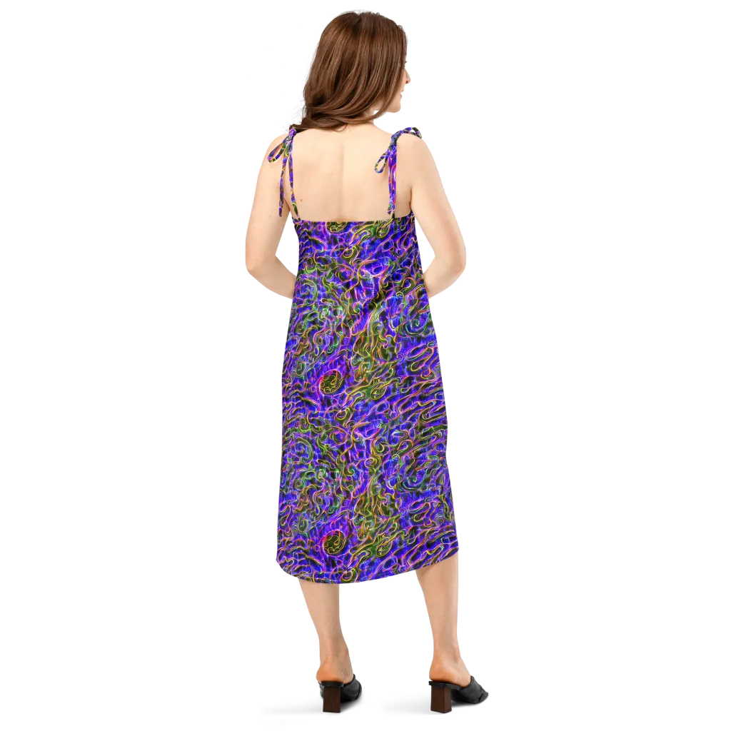 Prismatic Coil on Slip Dress — Back