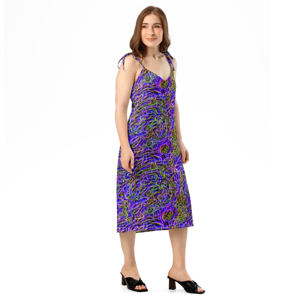 Prismatic Coil on Slip Dress — Right Front