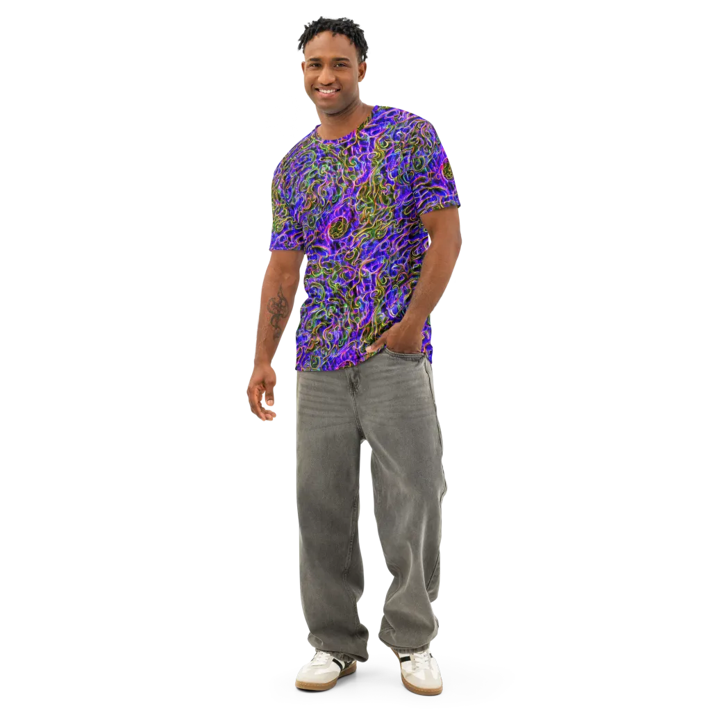 Prismatic Coil on Men's Cotton Crew Neck T-Shirt — Front