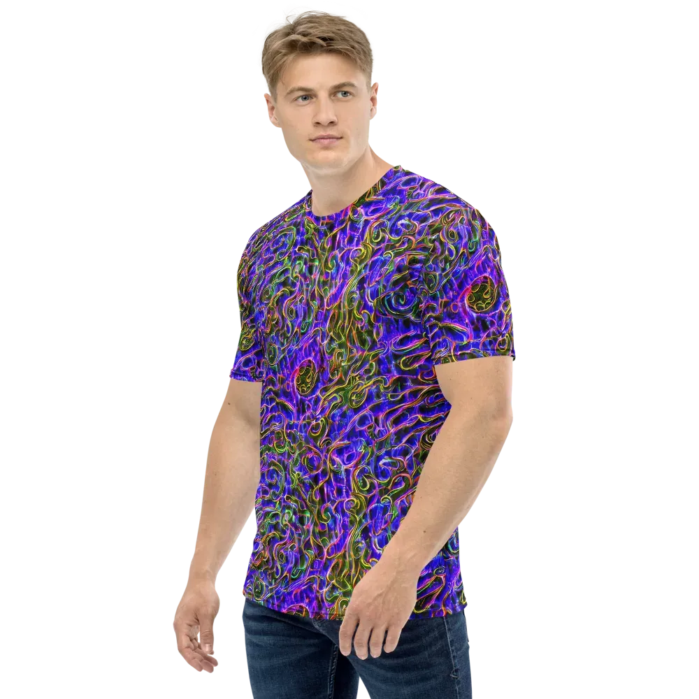 Prismatic Coil on Men's Crew Neck T-Shirt — Left