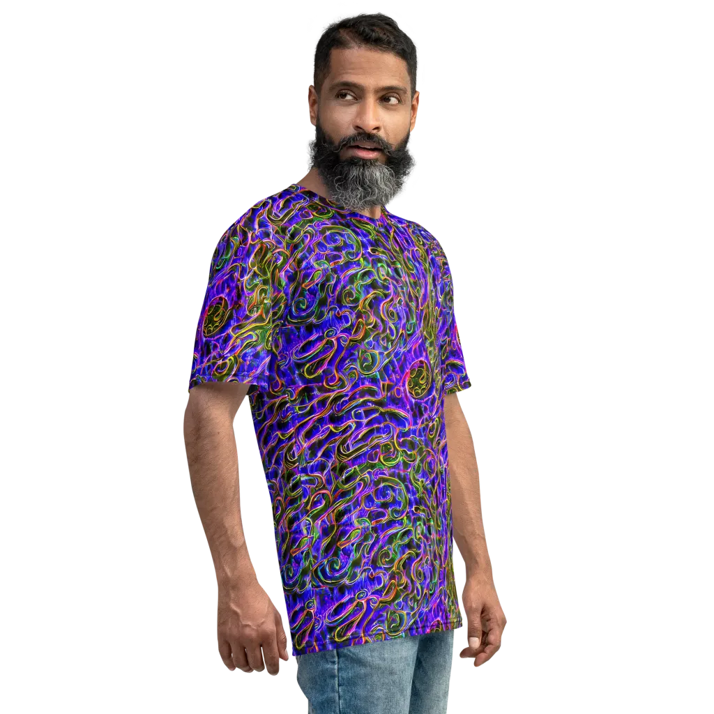 Prismatic Coil on Men's Crew Neck T-Shirt — Right