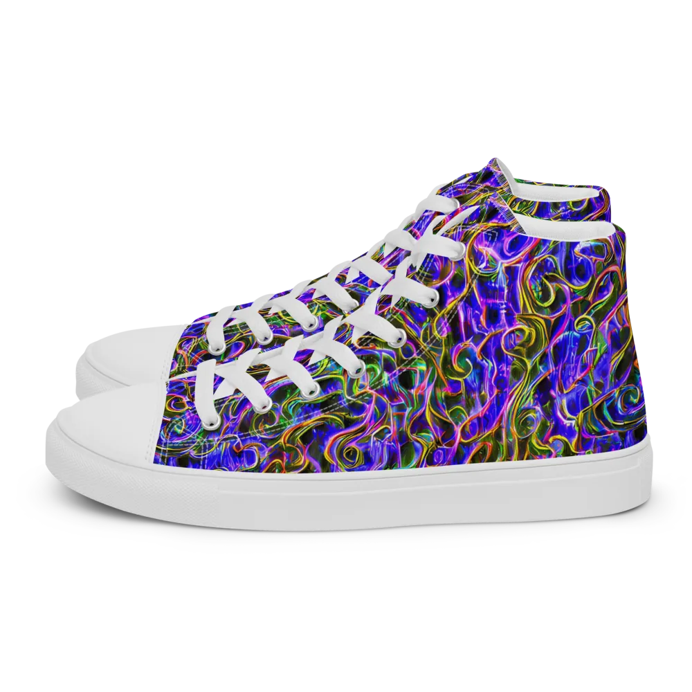 Prismatic Coil on Men's High Top Canvas Shoes — Left