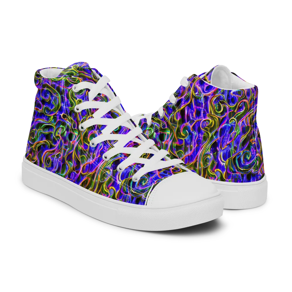 Prismatic Coil on Men's High Top Canvas Shoes — Right