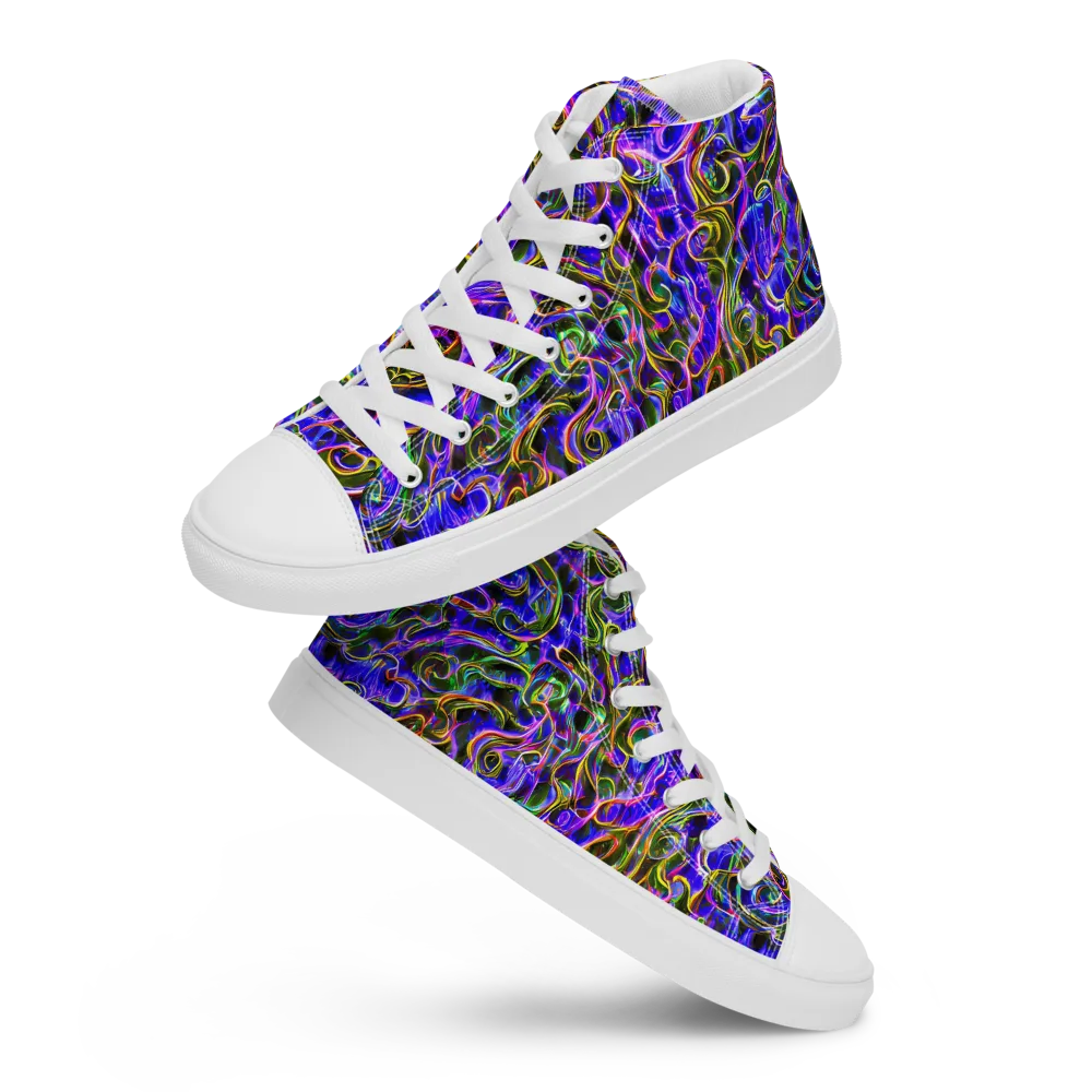 Prismatic Coil on Men's High Top Canvas Shoes — Front