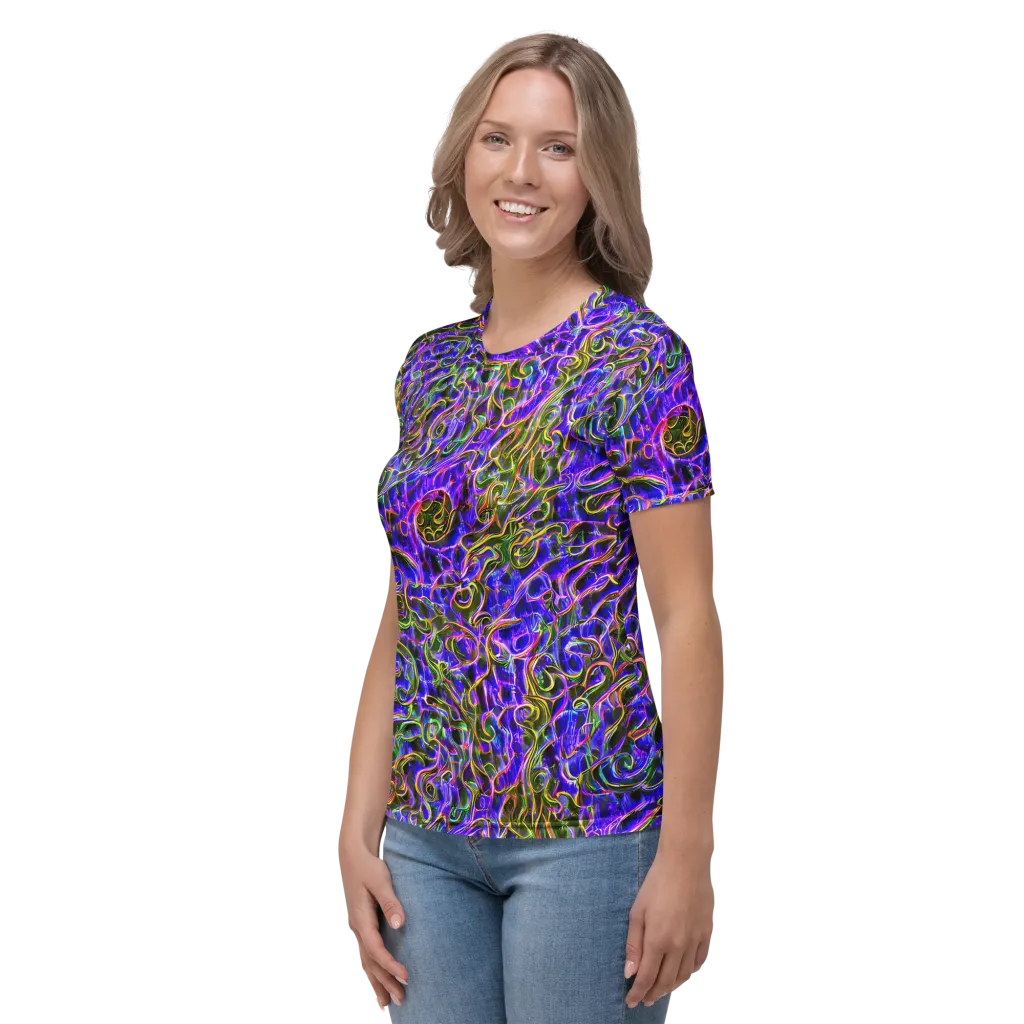 Prismatic Coil on Women's Crew Neck T-Shirt — Left