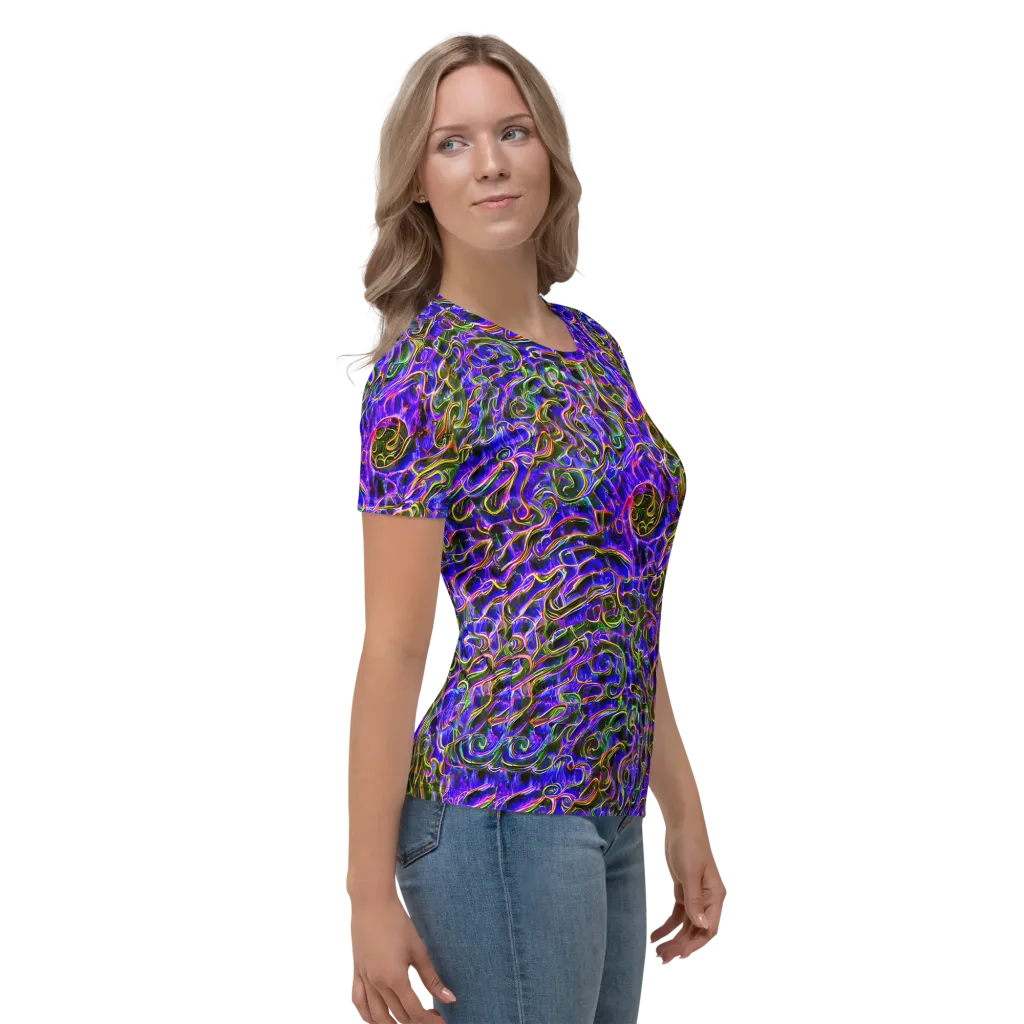 Prismatic Coil on Women's Crew Neck T-Shirt — Right