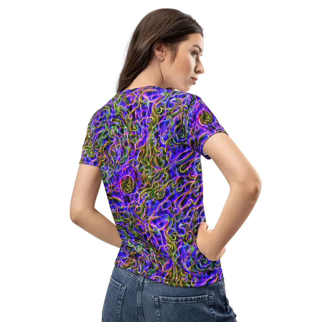 Prismatic Coil on Women's Crew Neck T-Shirt — Back