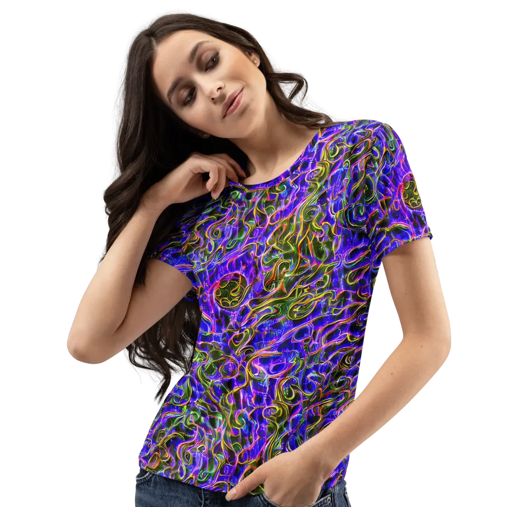 Prismatic Coil on Women's Crew Neck T-Shirt — Left Front