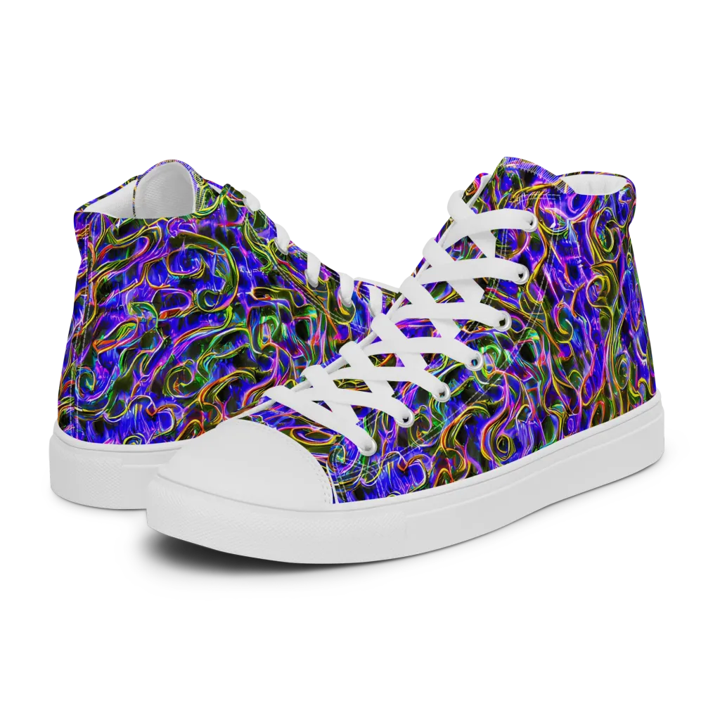 Prismatic Coil on Women's High Top Canvas Shoes — Left