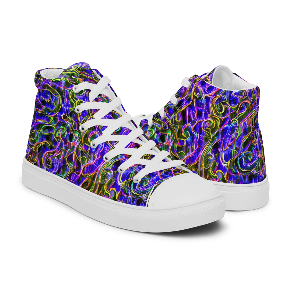 Prismatic Coil on Women's High Top Canvas Shoes — Right
