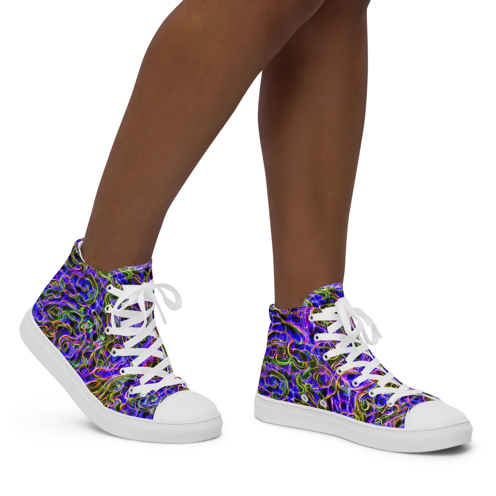 Prismatic Coil on Women's High Top Canvas Shoes — Right