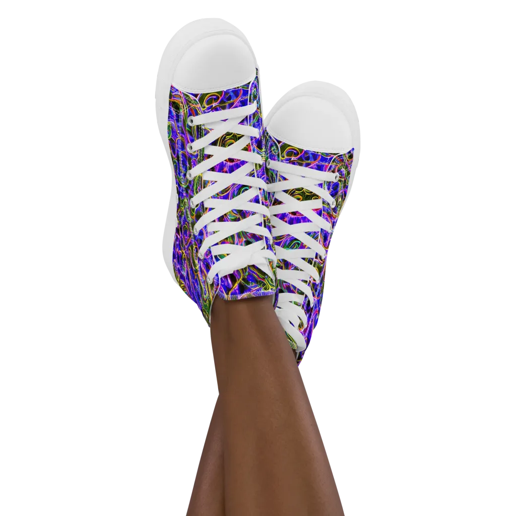Prismatic Coil on Women's High Top Canvas Shoes — Front