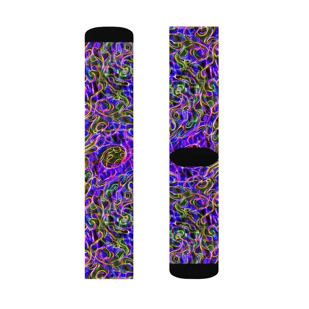 Prismatic Coil on Socks — Right Sock