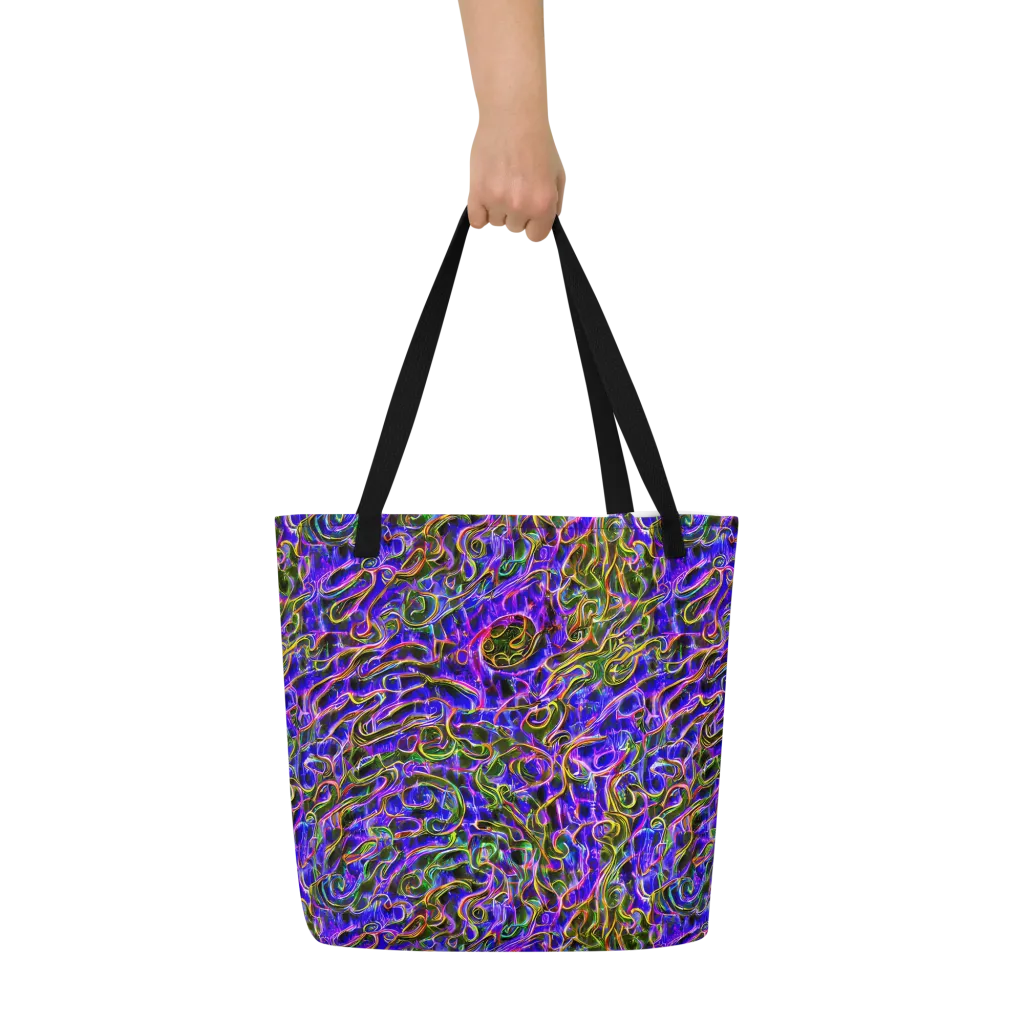 Prismatic Coil on Large Tote Bag W/ Pocket — Front