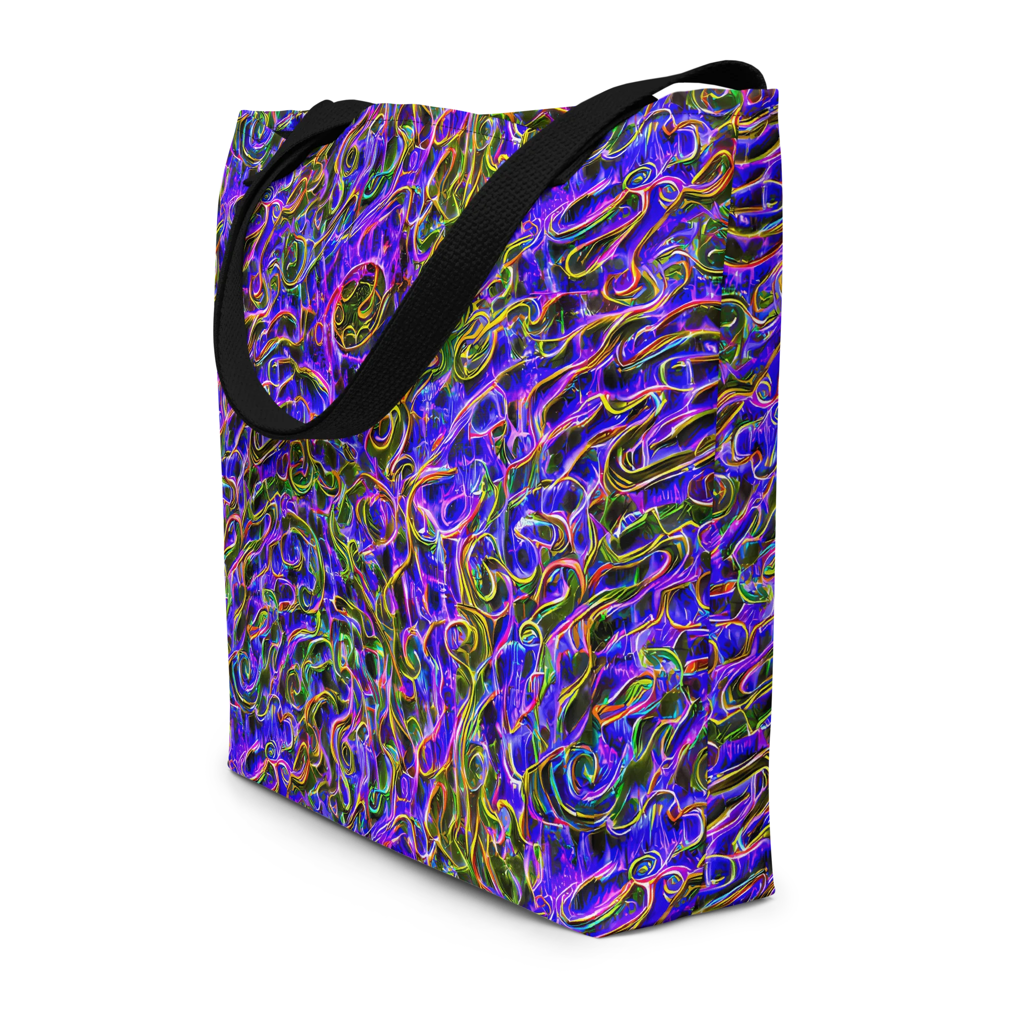 Prismatic Coil on Large Tote Bag W/ Pocket — Front