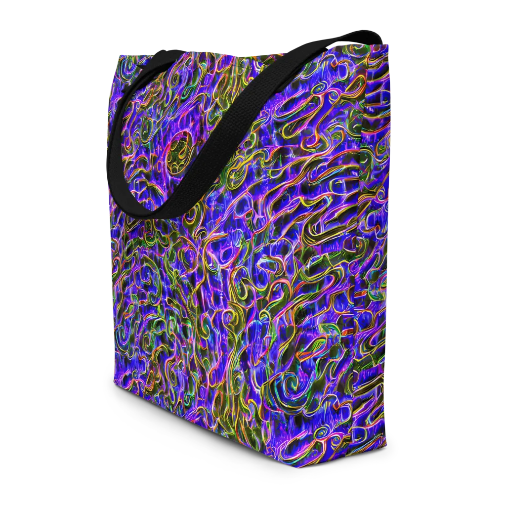 Prismatic Coil on Large Tote Bag W/ Pocket — Front