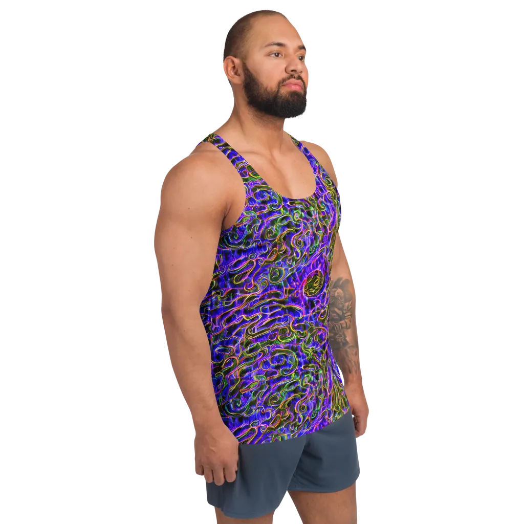 Prismatic Coil on Men's Tank Top — Right Front