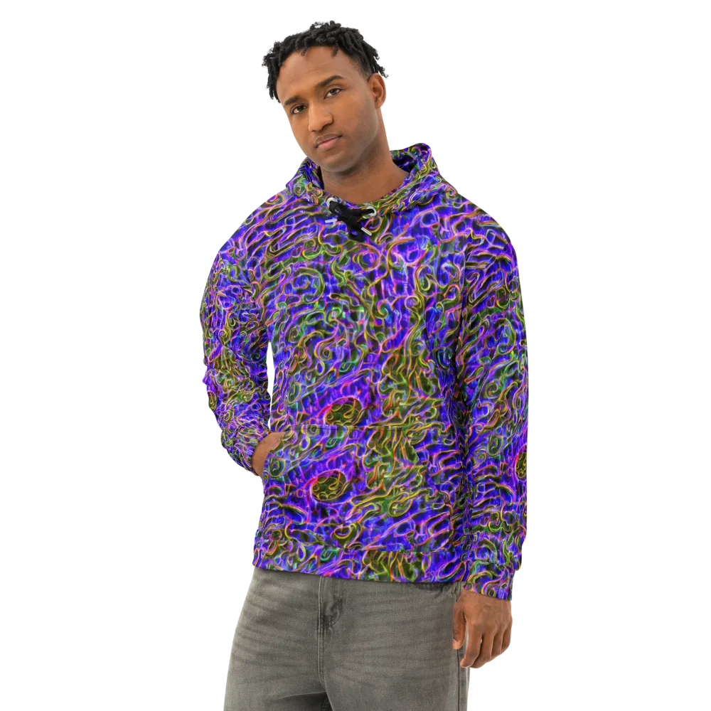 Prismatic Coil on Cotton Hoodie — Left Front