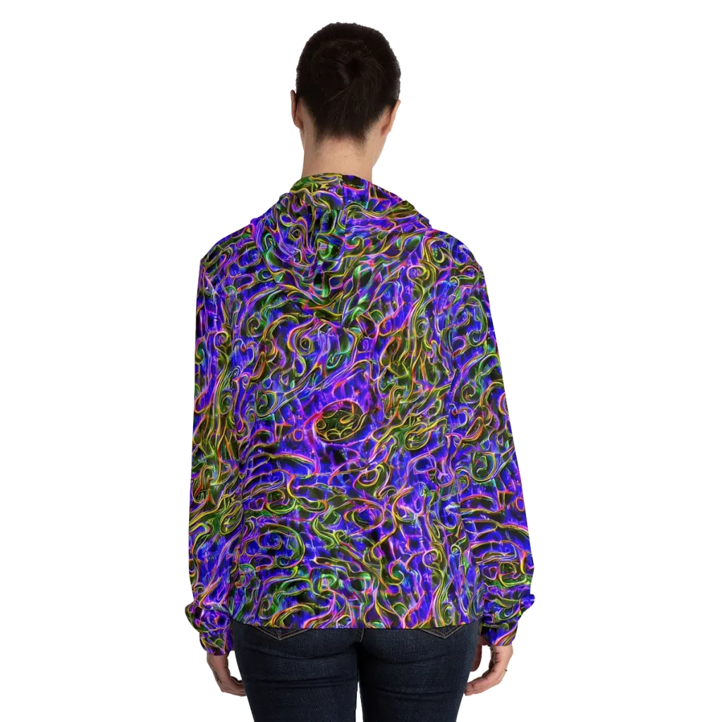 Prismatic Coil on Women's Full-Zip Hoodie — Back On Person