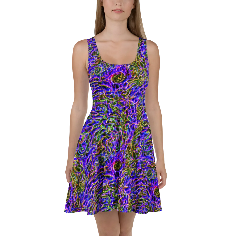 Prismatic Coil on Skater Dress — Front