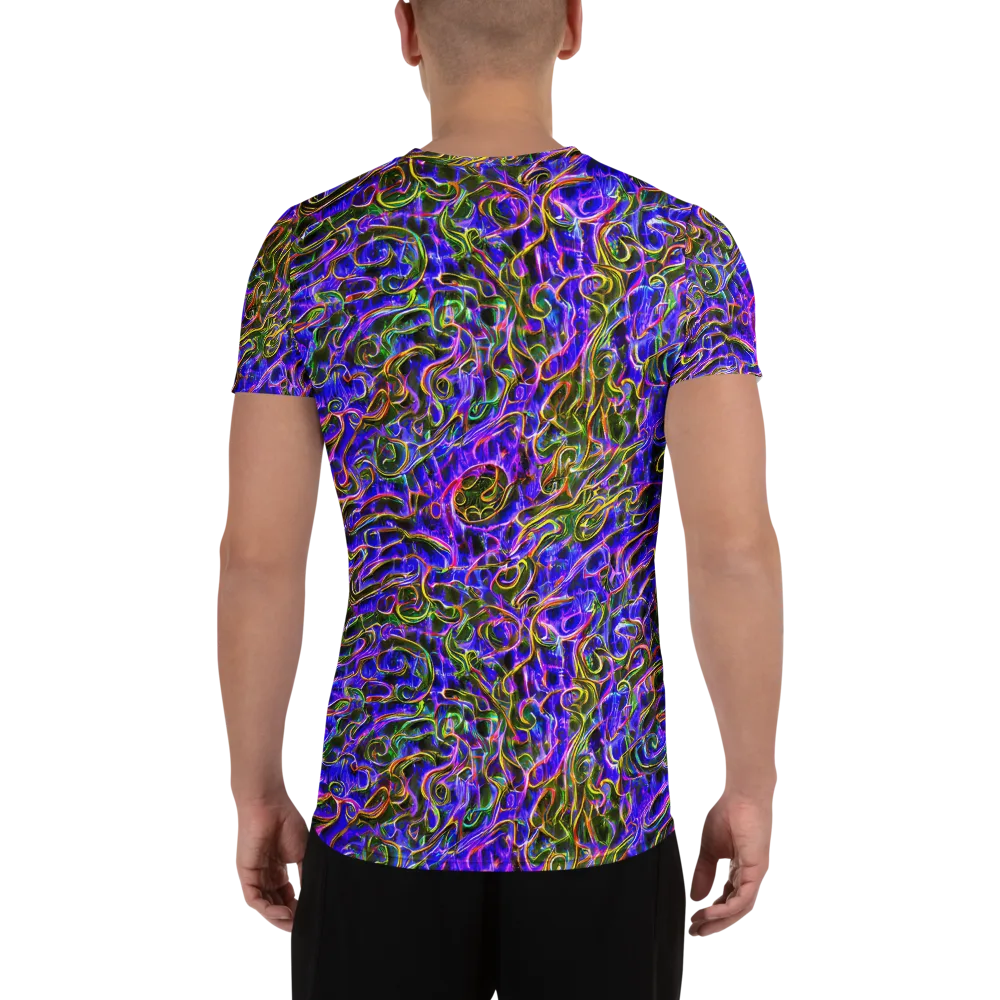 Prismatic Coil on Men's Athletic T-Shirt — Back