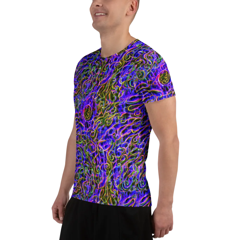 Prismatic Coil on Men's Athletic T-Shirt — Left