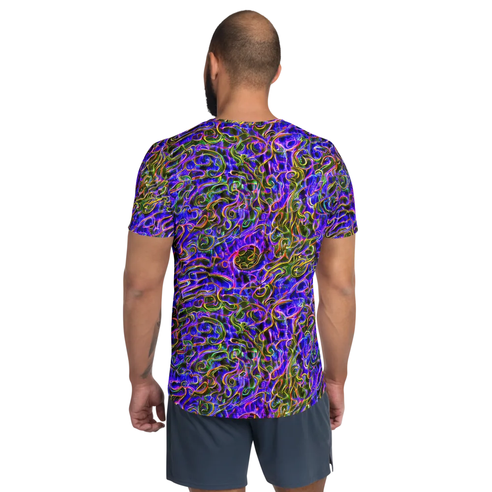 Prismatic Coil on Men's Athletic T-Shirt — Back