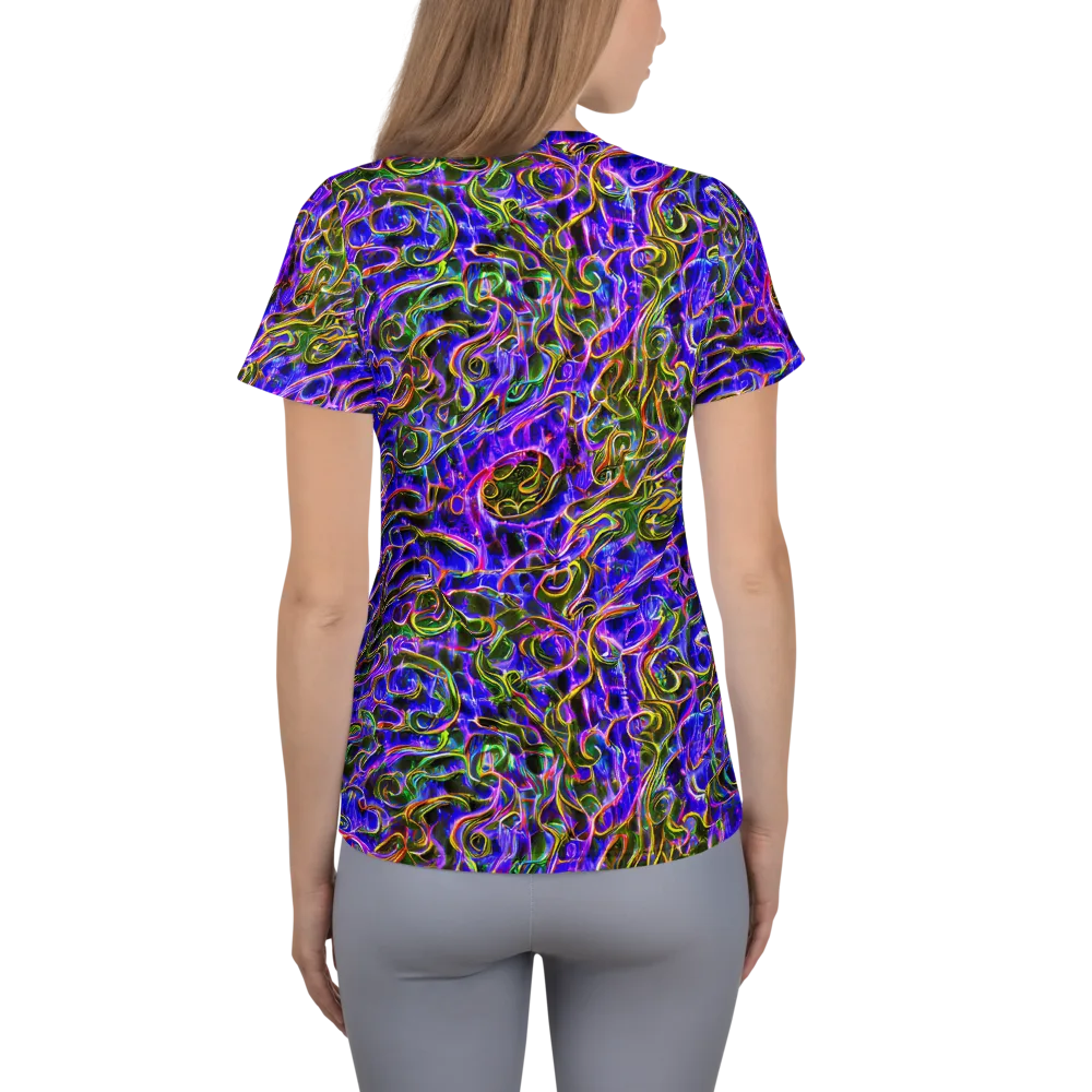 Prismatic Coil on Women's Athletic T-Shirt — Back