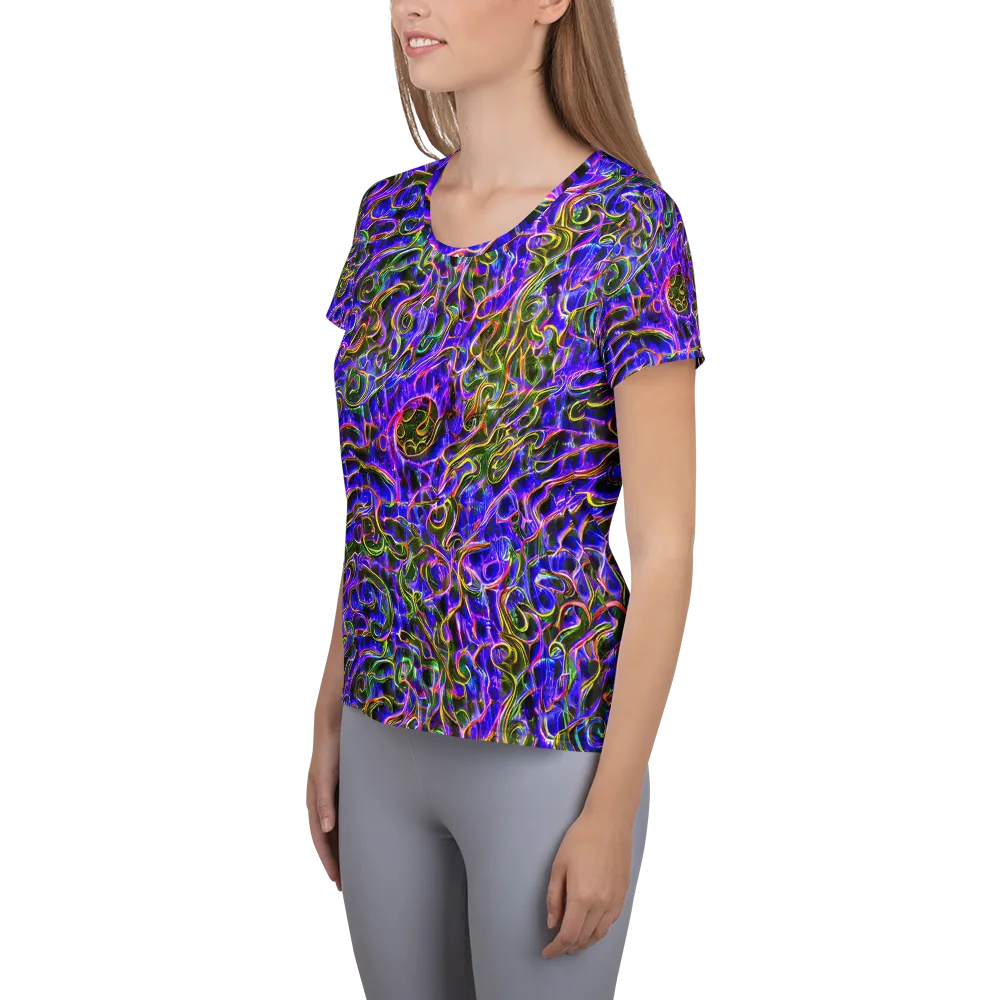 Prismatic Coil on Women's Athletic T-Shirt — Left