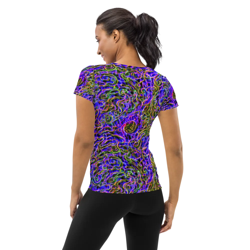 Prismatic Coil on Women's Athletic T-Shirt — Back