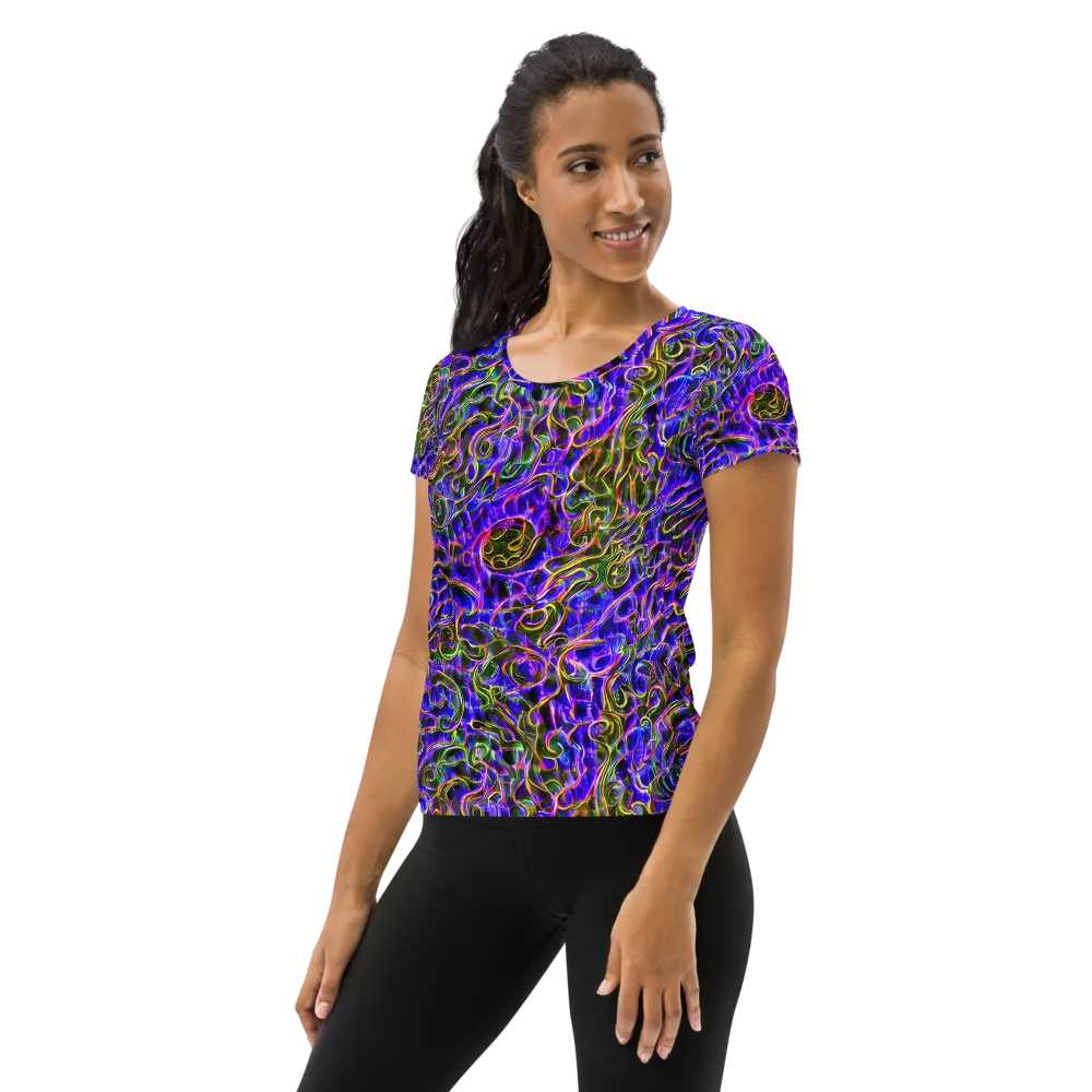 Prismatic Coil on Women's Athletic T-Shirt — Left
