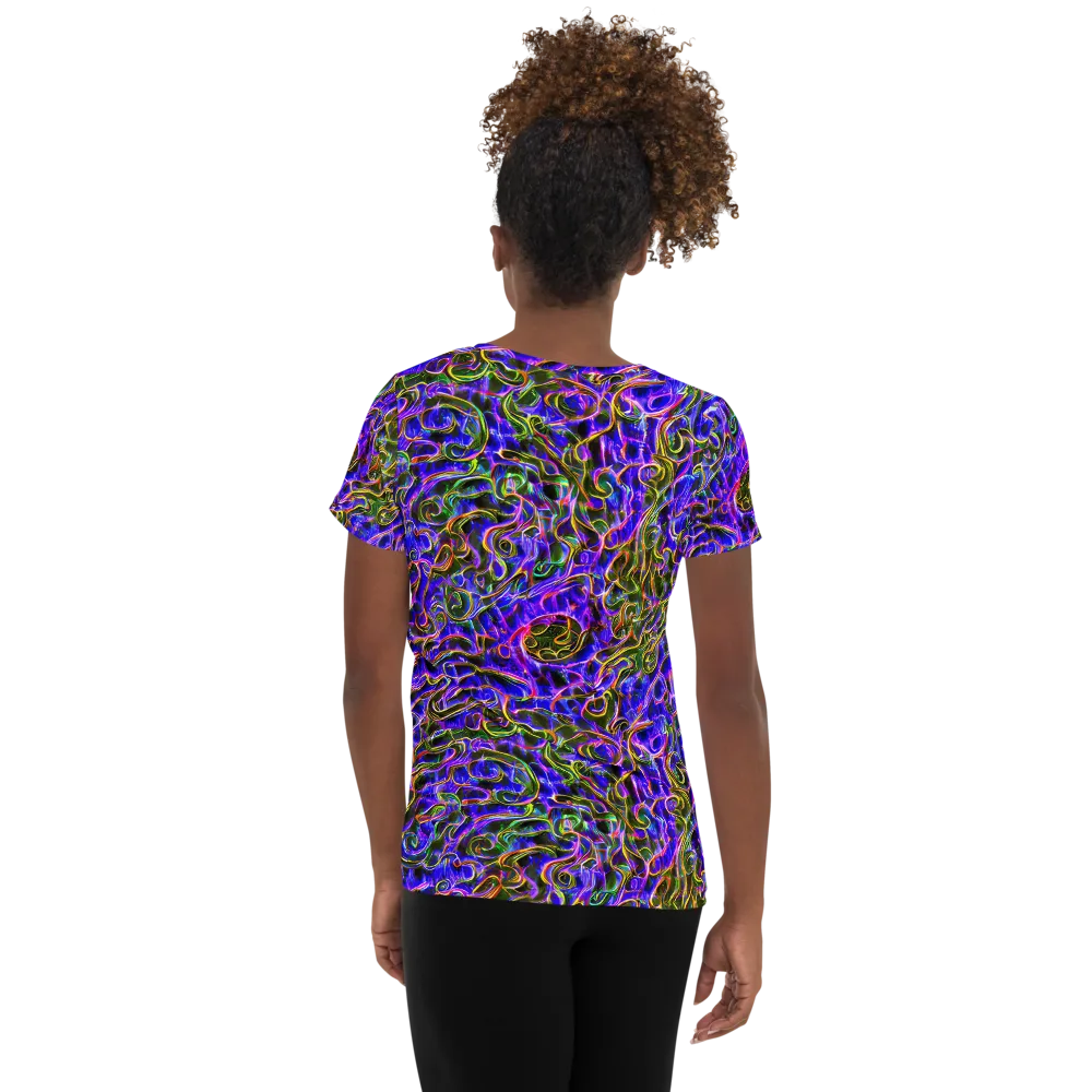 Prismatic Coil on Women's Athletic T-Shirt — Back