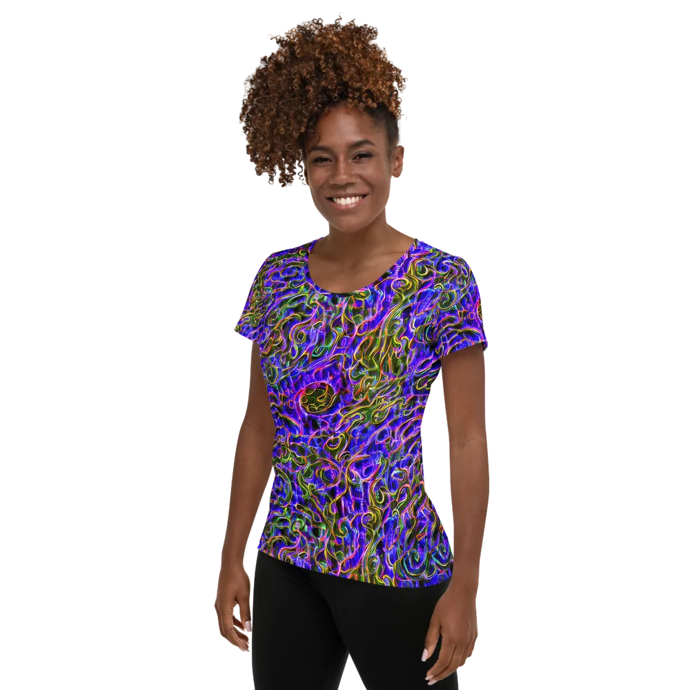 Prismatic Coil on Women's Athletic T-Shirt — Left