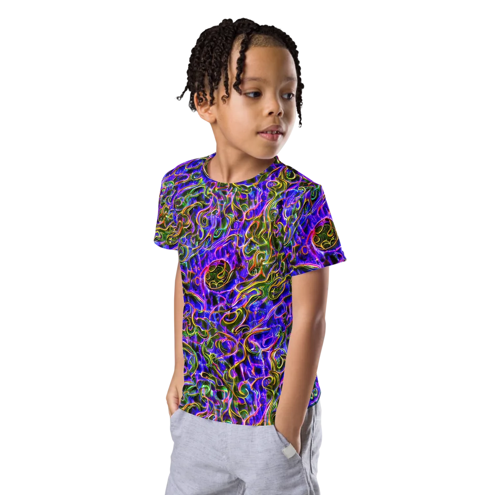 Prismatic Coil on Kids Crew Neck T-Shirt — Left Front