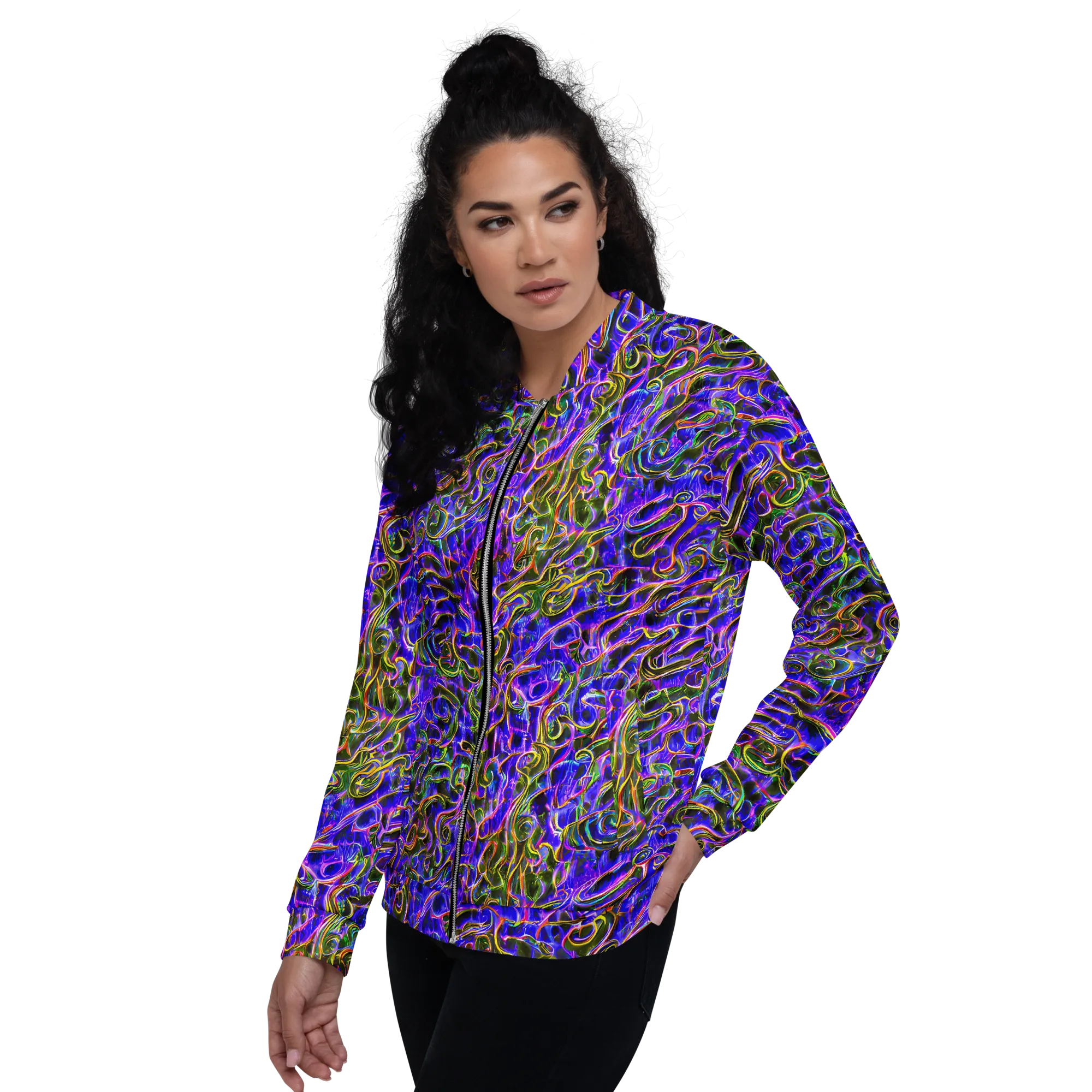 Prismatic Coil on Bomber Jacket — Left
