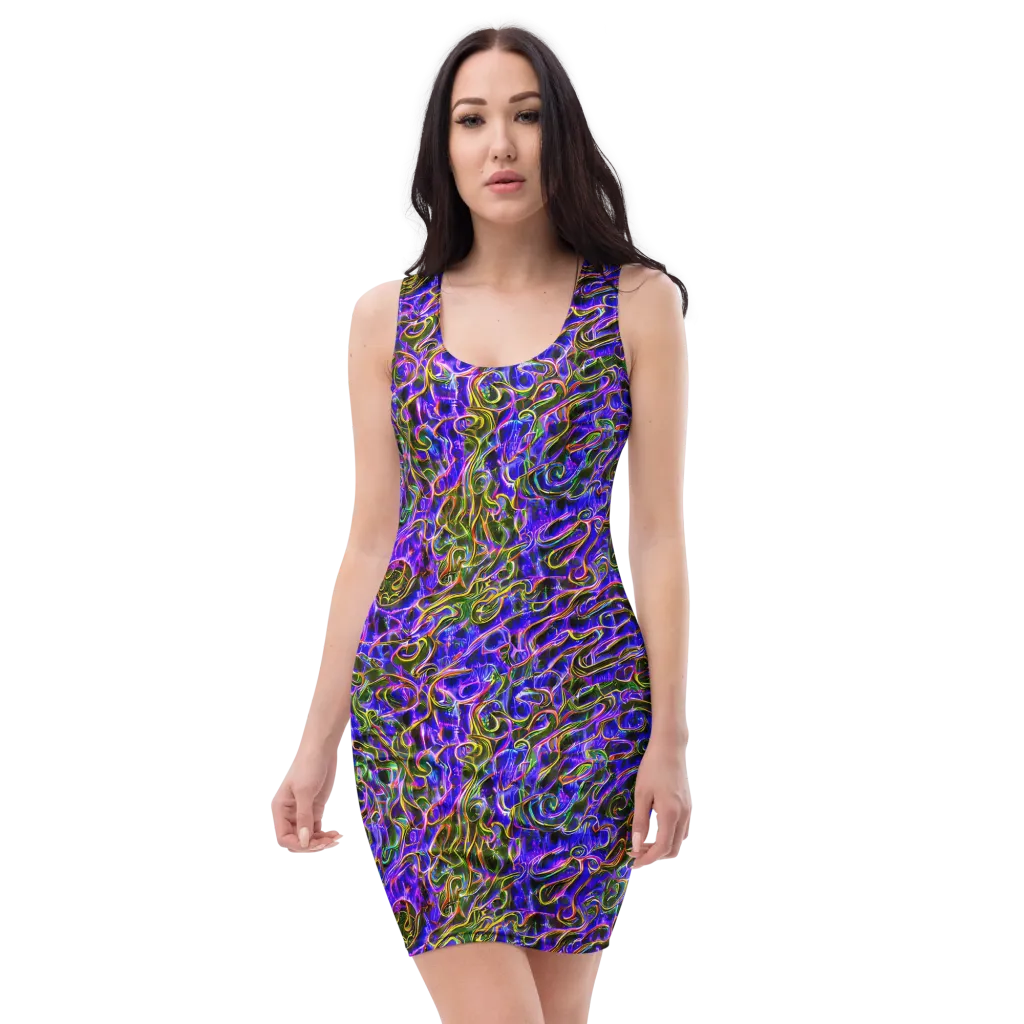 Prismatic Coil on Bodycon Dress — Front