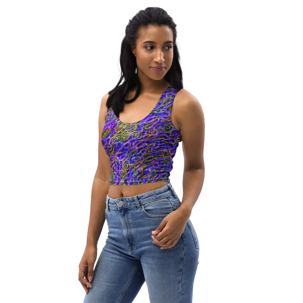 Prismatic Coil on Crop Top — Left Front