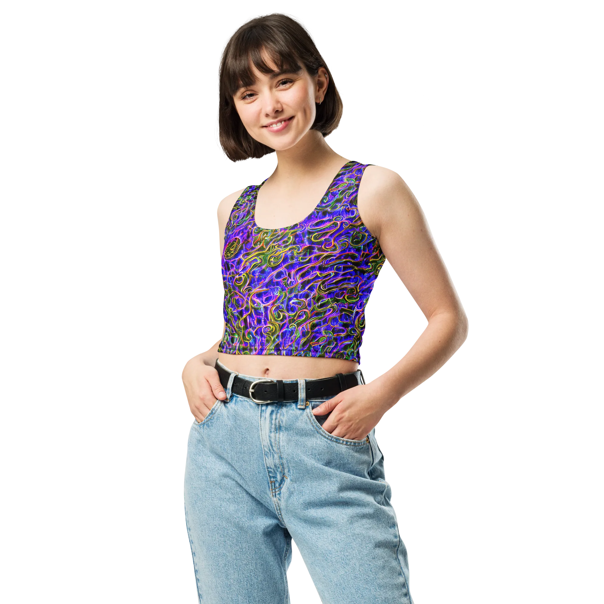 Prismatic Coil on Crop Top — Front