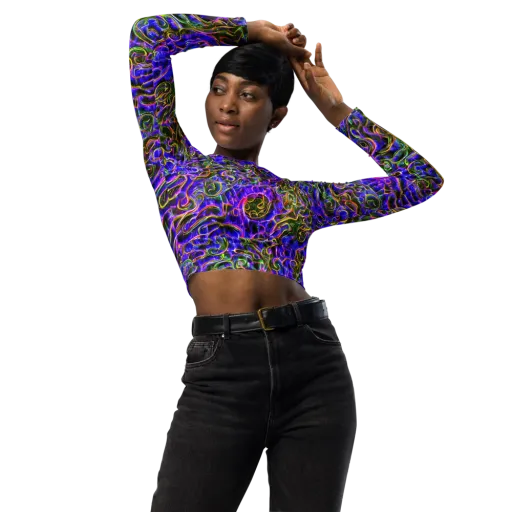 Prismatic Coil on a Long Sleeve Crop Top