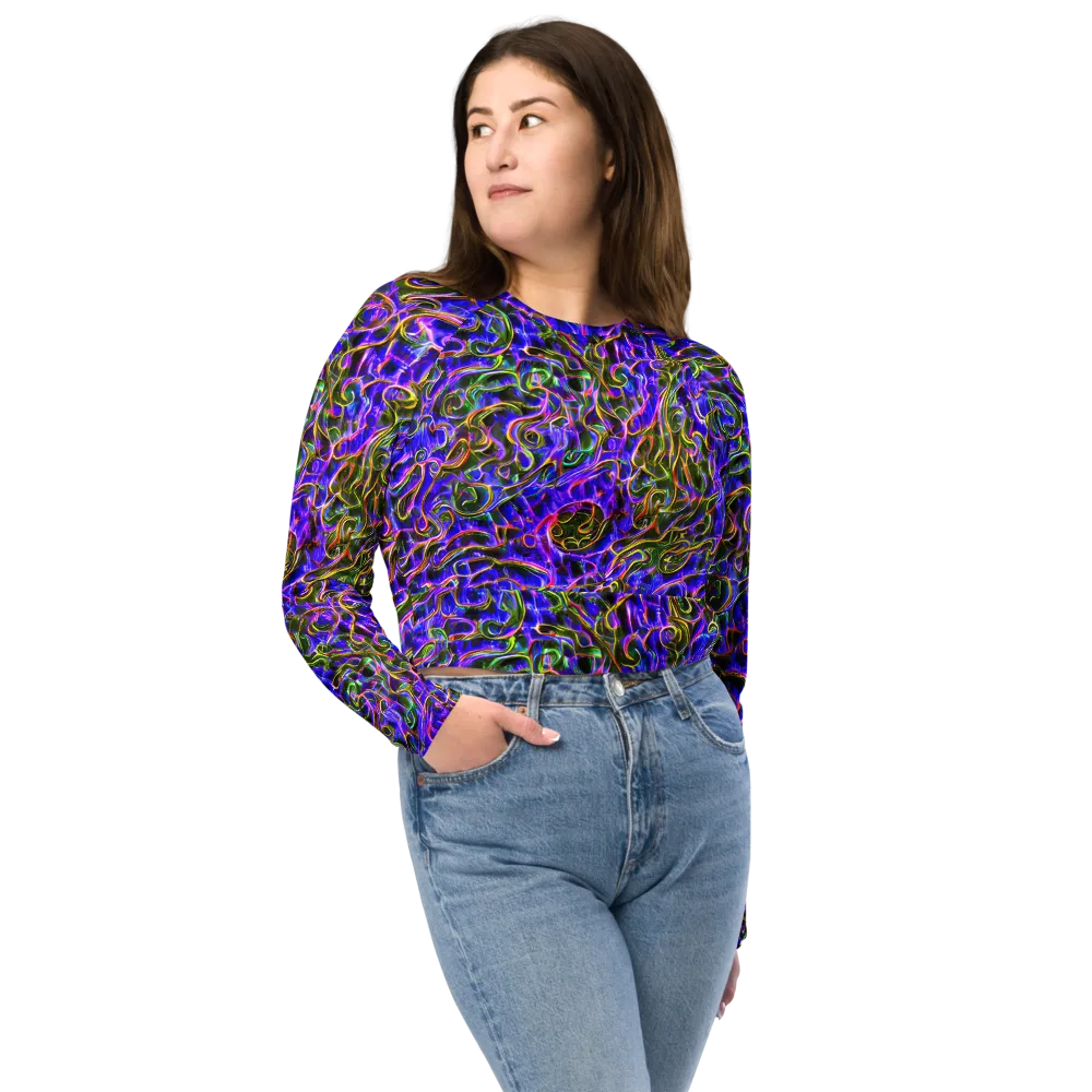 Prismatic Coil on Long Sleeve Crop Top — Front