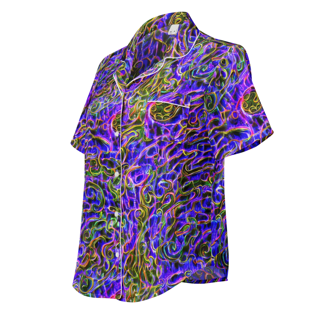 Prismatic Coil on Women's Short Sleeve Pajama Top — Left Front
