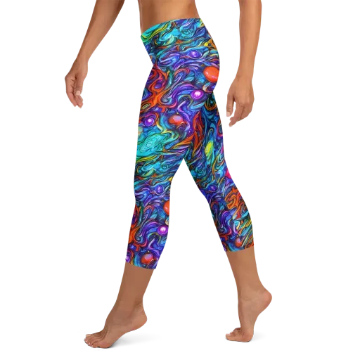 Saturated Swirl on a Capri Leggings