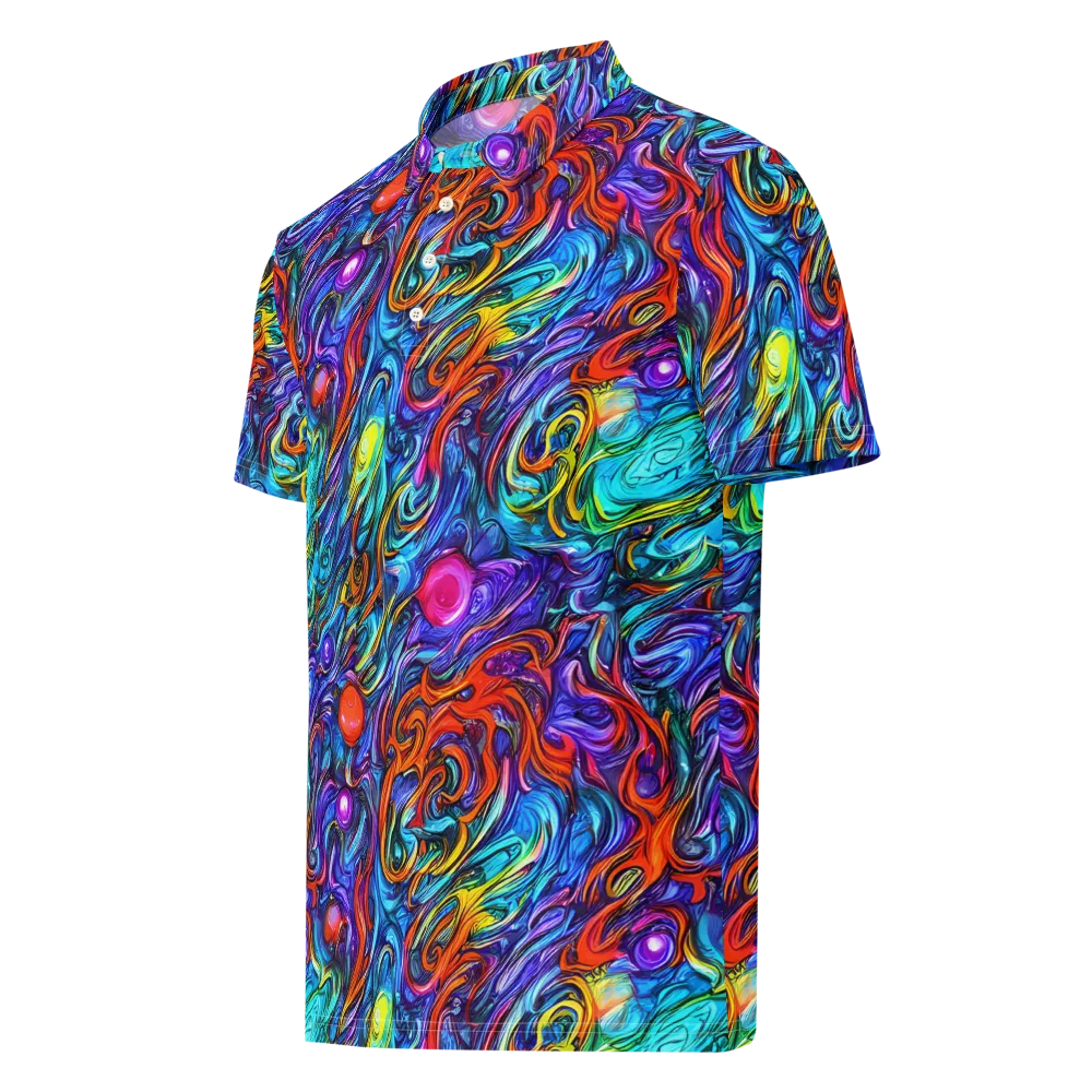 Saturated Swirl on Men's Slim Fit Polo Shirt — Left Front