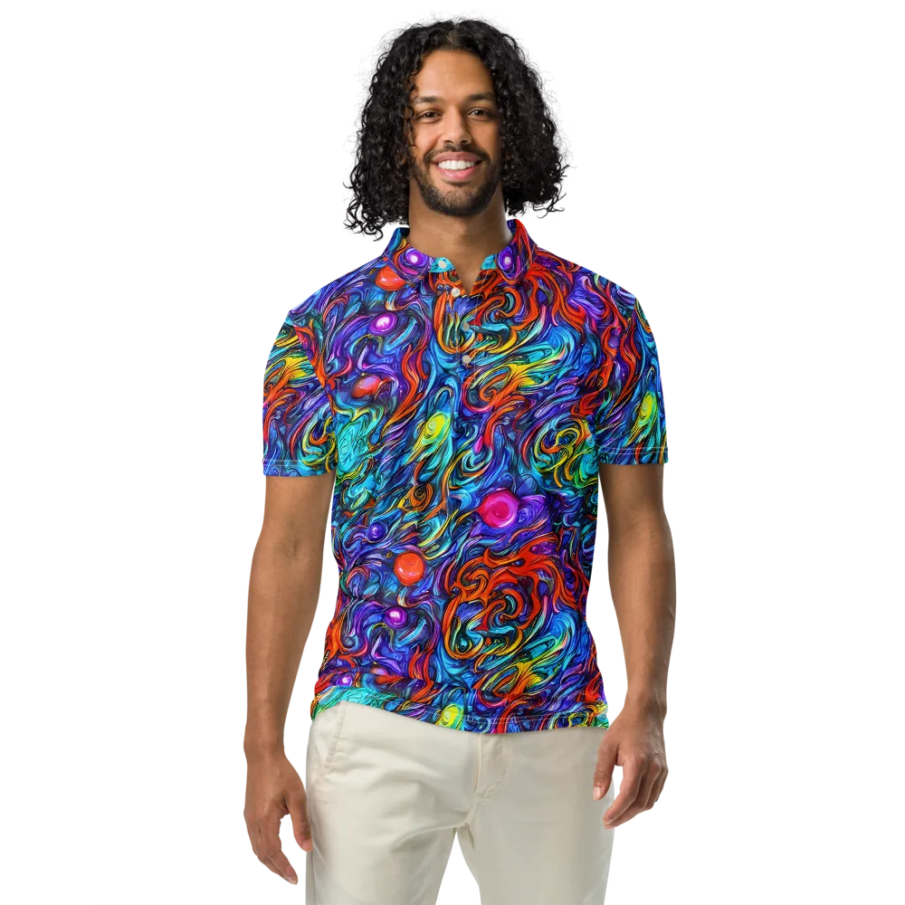 Saturated Swirl on Men's Slim Fit Polo Shirt — Front