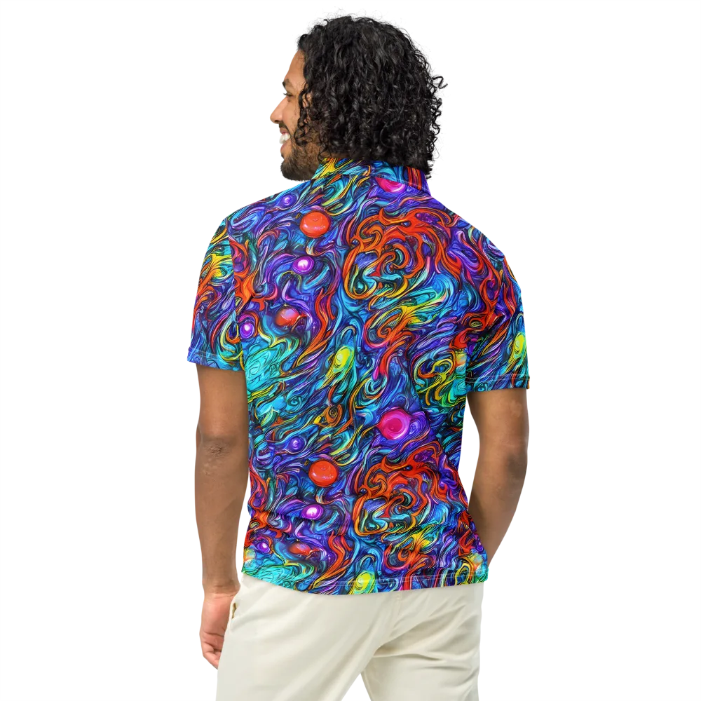 Saturated Swirl on Men's Slim Fit Polo Shirt — Back