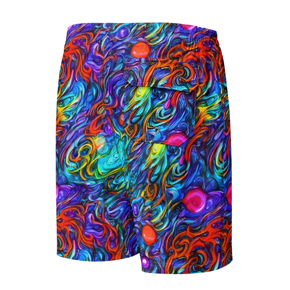 Saturated Swirl on Men's Board Shorts — Back
