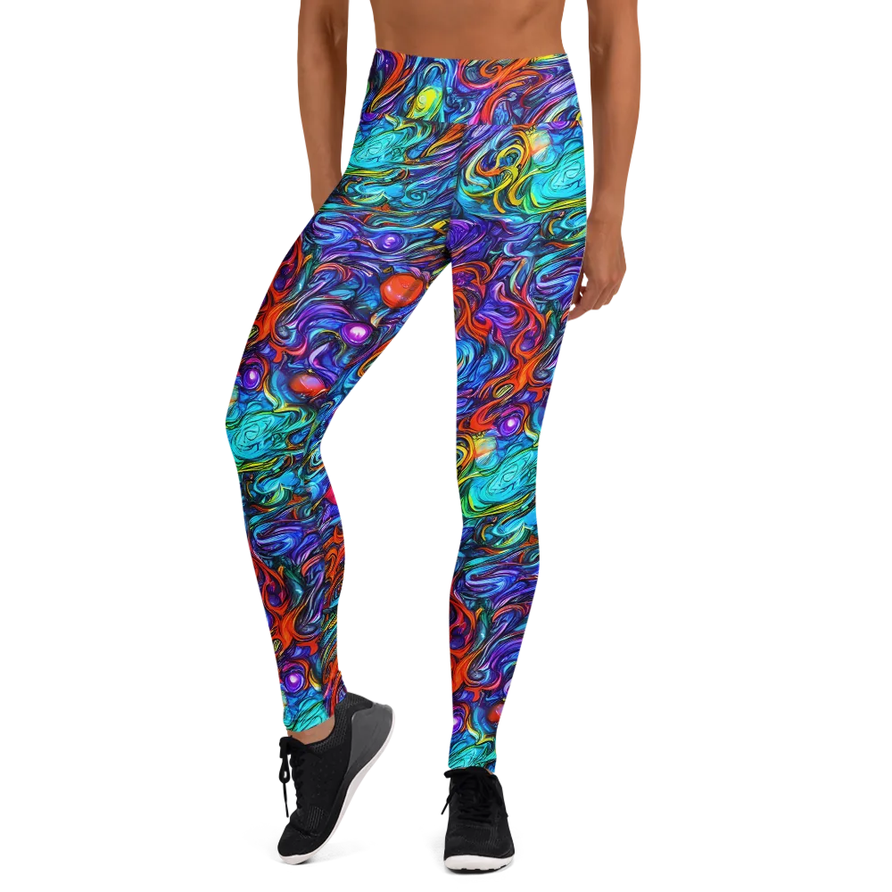 Saturated Swirl on Yoga Leggings — Front