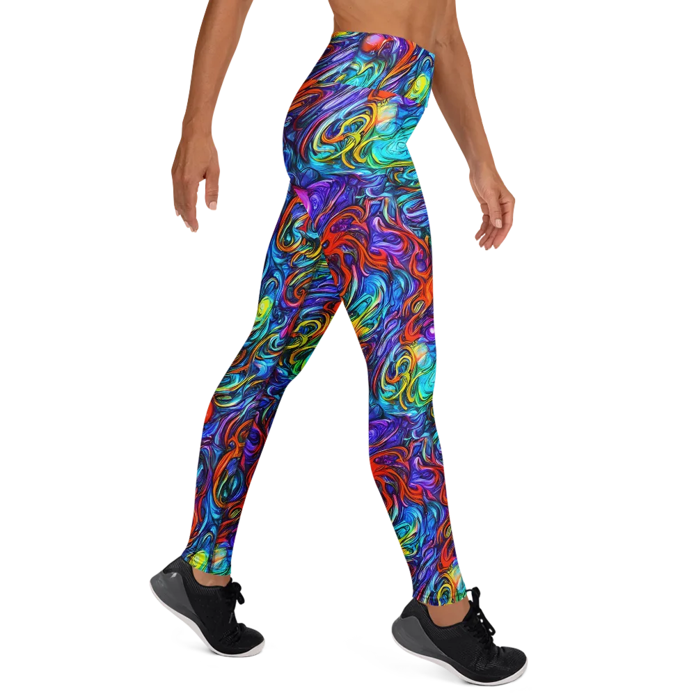 Saturated Swirl on Yoga Leggings — Right