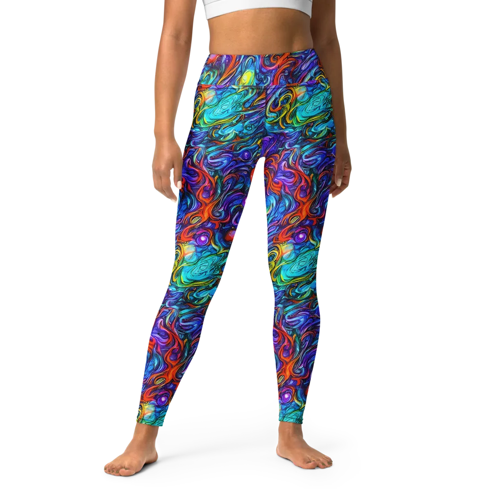 Saturated Swirl on Yoga Leggings — Front